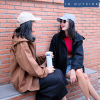 Áo khoác có túi trong In Outside mũ to, dây kéo mượt mà, form rộng, phù hợp nhiều dán người, thoải mái vận động