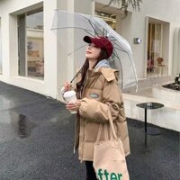 Áo khoác cotton ngắn dáng rộng cho nữ áo khoác dày dáng rộng thương hiệu Hàn Quốc