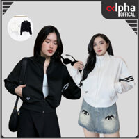 Áo khoác Croptop Adidas nữ chất umi co dãn 4 chiều phong cách thể thao thoáng mát cá tính - ALAK22