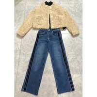 Áo khoác Croptop Da lộn Lông cừu