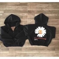 áo Khoác CROPTOP Hình Hoa Cúc Nổi Bật hoodie