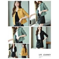 Áo khoác Croptop Nữ chất Kaki 2 túi Xéo mẫu trơn hot hit 2022 UTLDcroptop137