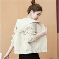 Áo Khoác Croptop Nữ Vải Kaki 2 Lớp Có Nón Nhún Gấu Mặc Đẹp Che Nắng Tốt NEW UNISEX