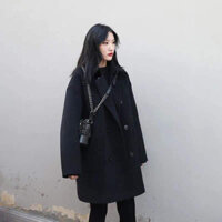 Áo khoác dạ 2 lớp dáng dài phong cách hàn quốc không kèm đai