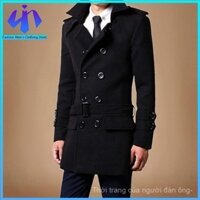 Áo khoác dạ áo gió mùa thu đông dáng dài vừa cho nam Áo khoác nam dày dặn lót nhung trào lưu