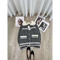 áo khoác dạ cổ lông dày ấm dài tay