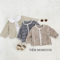 Áo khoác dạ cổ tròn vải mềm phong cách Hàn Quốc siêu xinh cho bé