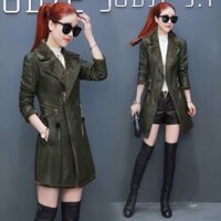 Áo khoác da cổ vest lót lông cao cấp GS480