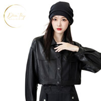 Áo khoác da croptop - Áo da cao cấp phong cách trẻ chung , năng động cho các nàng đi chơi dautay910_shop