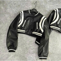 Áo Khoác da croptop free size 40-56kg