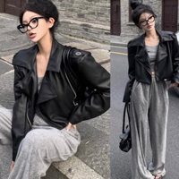 Áo Khoác Da Croptop Phong Cách Cá Tính A22