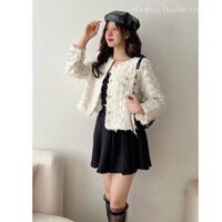 Áo Khoác Dạ Dài Tay Dáng Ngắn Cho Nữ