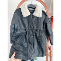 Áo khoác da dáng dài cho bé gái , chất da xịn , không bị nổ , bên trong lót lông thỏ mịn nên rất ấm