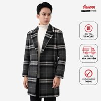 Áo khoác dạ dáng dài GENEROS 030124063MFBS áo măng tô nam form Regular kiểu Hàn Quốc sọc caro vintage