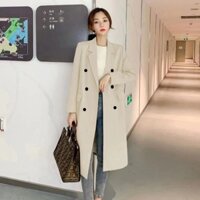 Áo khoác dạ dáng dài kaki nữ áo gió dáng nhỏ thời trang phong cách Hàn Quốc mới