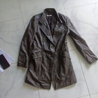 áo khoác da dáng dài