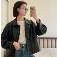 Áo khoác da đen siêu ngầu