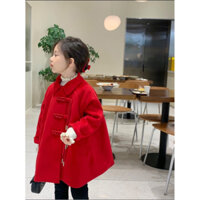 Áo khoác dạ đỏ cho bé