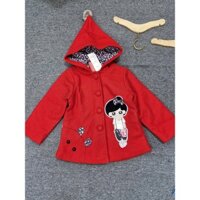 Áo khoác dạ đỏ cô gái nhí 2324