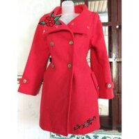 Áo khoác dạ đỏ Miru mặc 2 kiểu