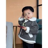 Áo khoác dạ ép lông cừu cho bé trai, bé gái
