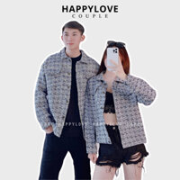 Áo khoác dạ Jean nam nữ hàn quốc HAPPYLOVE thiết kế cá tính thời trang đồ đôi Quảng Châu M029