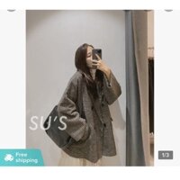 Áo khoác dạ kẻ đen (Pass do không hợp)