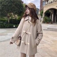 Áo khoác dạ khuy sừng dáng babydoll chất cực đẹp