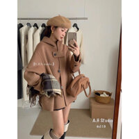 ÁO KHOÁC DẠ LEN ÉP DÁNG RỘNG