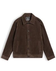 Áo khoác da lộn basic cổ bẻ cúc khắc logo GWCL501