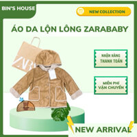 Áo khoác da lộn lót lông Zara sz 0-12M