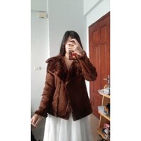 áo khoác da lộn lót lông