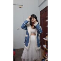 Áo khoác da lộn lót lông