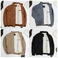 Áo khoác da lộn nam cổ cao - Áo khoác mùa đông
