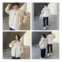 Áo Khoác Da Lộn Nam Nữ Cổ Bomber Thêu Logo Hot Hit -TPP FASHION