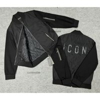 Áo khoác da lộn phối tay nỉ họa tiết thêu da, Áo khoác trần bông trám khóa tay newhotss25