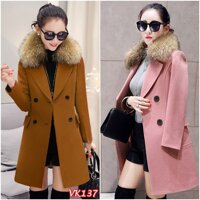 Áo khoác dạ lông cổ lông rời VK137 - V345​