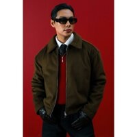 Áo khoác dạ lông cừu form crop - thương hiệu B Brown