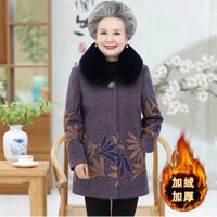 Áo khoác dạ lông lót lông cừu cho bà và mẹ (hàng cao cấp ấm và sang trọng)