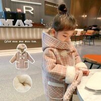 Áo khoác dạ lót lông bé gái 🍓 Có video -CÓ SẴN🍓 Áo khoác bé gái hàng QCCC size 6-30kg