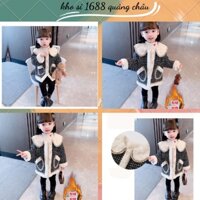 Áo khoác dạ lót lông cho bé gái thời trang , phong cách Hàn Quốc - Hàng Quảng Châu Loại 1 (Z02)