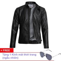 Áo Khoác Da Lót Lông Nam Thời Trang Cao Cấp model fashion AD017K + Tặng Kèm Kính hàng vnxk