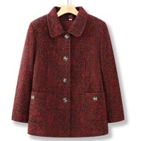 Áo Khoác Dạ Lót Lông Trung Niên Cho Mẹ Cho Bà Siêu Dầy Ấm Áp Thanh Lịch |Thời Trang Trung Niên HG (M207)