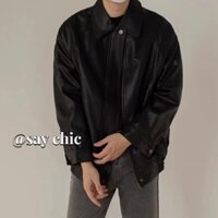 Áo Khoác Da Màu Trơn Phong Cách Hàn Quốc Cho Nam