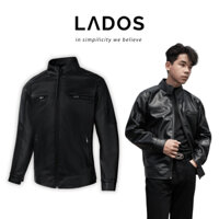 Áo Khoác da nam biker cổ đứng dây kéo  cao cấp LADOS-22101 form slimfit, nam tính, mạnh mẽ