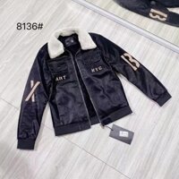 Áo khoác da nam cổ lông tháo rời, hàng Quảng Châu cao cấp