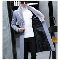 Áo khoác dạ nam dáng dài hàn quốc cổ lông NAD79