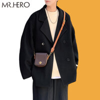 Áo khoác dạ nam dáng ngắn form rộng AKD32 M.RO dài tay áo khoác mùa đông phong cách Hàn Quốc Mrhero
