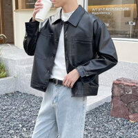Áo khoác da nam form lửng JACKET da croptop nam Form Crop