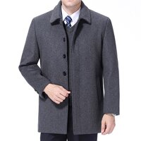 Áo khoác dạ nam len lông cừu LAOYECHE - Màu xám